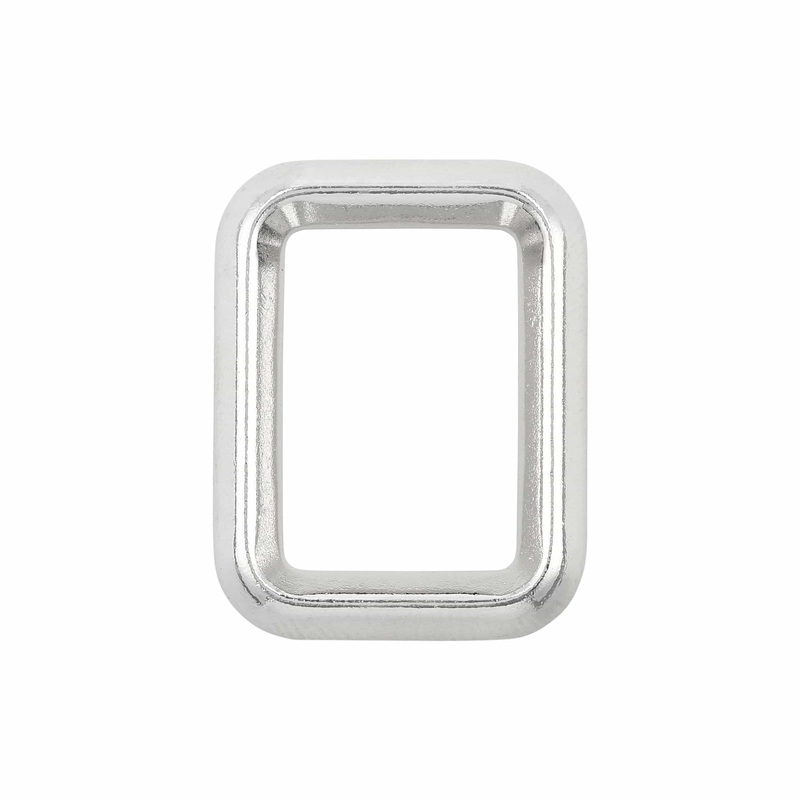 1″ Shiny Nickel, Beveled Rectangular Ring, Zinc Alloy, #P-2873-NIC