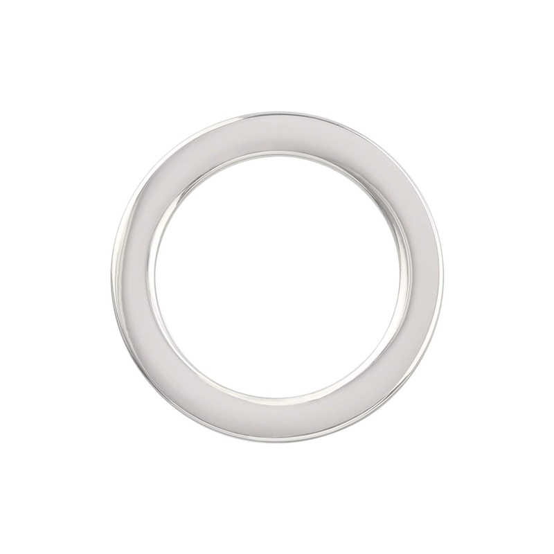 1″ Shiny Nickel, Cast Flat Round Ring, Zinc Alloy, #P-2552-NIC