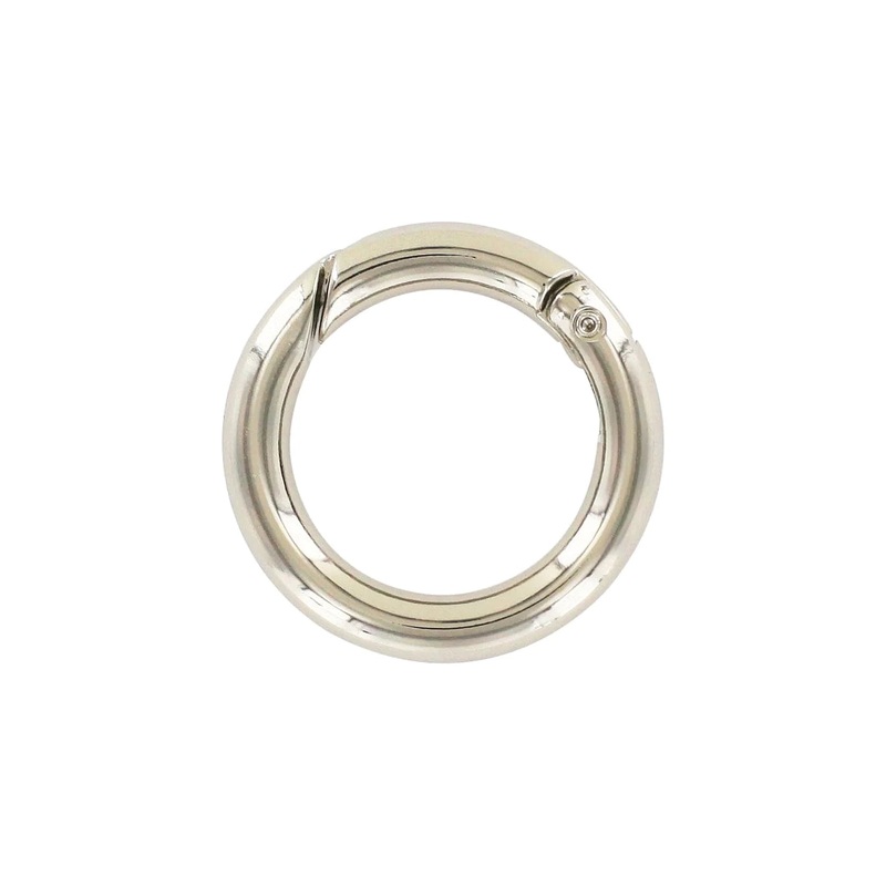 1″ Shiny Nickel, Spring Gate Round Ring, Zinc Alloy, #P-2514-NIC