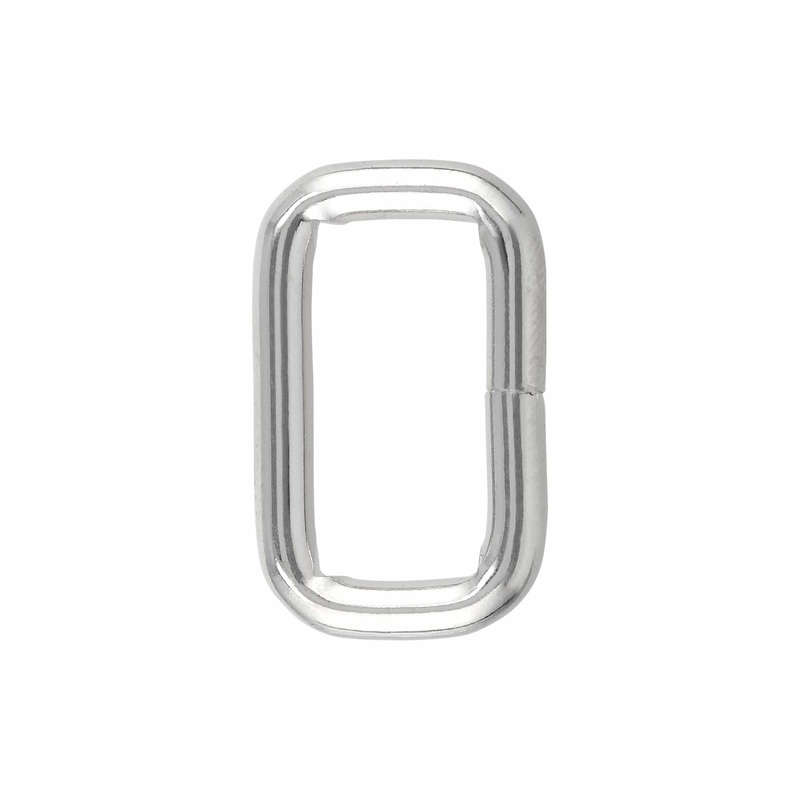 1″ Shiny Nickel, Welded Rectangular Ring, Steel, #P-2473-NP