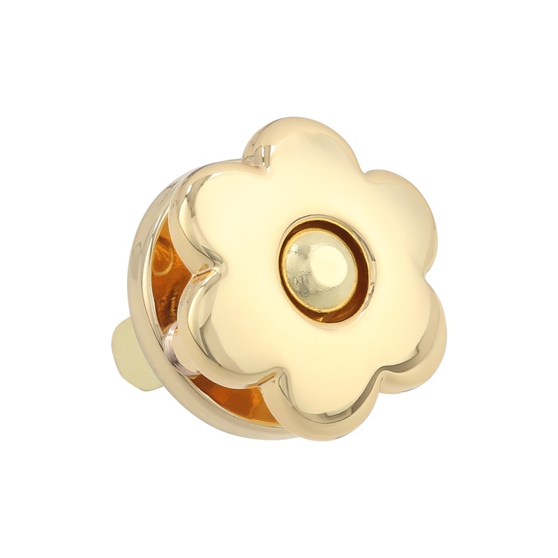 15mm Shiny Gold, Flower Magnetic Snap, Steel, #P-2649-GOLD