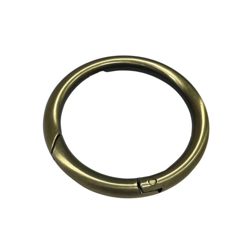 2 1/4″ Antique Brass, Spring Gate Round Ring, Zinc Alloy, #P-2821-ANTB