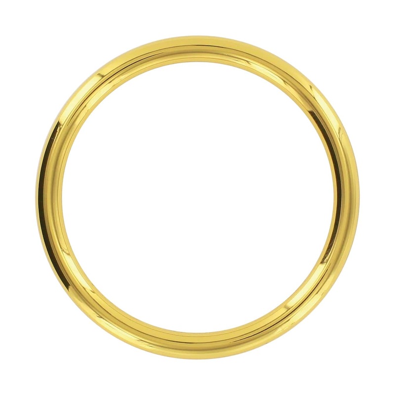 2″ Shiny Gold, Cast Round Ring, Zinc Alloy, #P-2762-GOLD