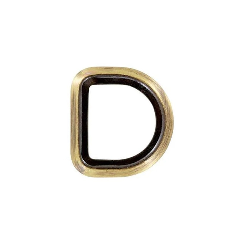 3/4″ Antique Brass, Solid Beveled D Ring, Zinc Alloy, #P-2884-ANTB