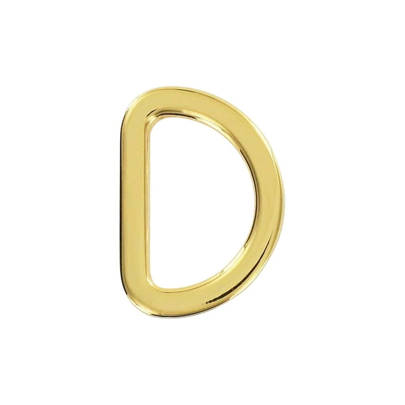 3/4″ Shiny Gold, Flat Cast D Ring, Zinc Alloy-PK5, #P-2562-GOLD