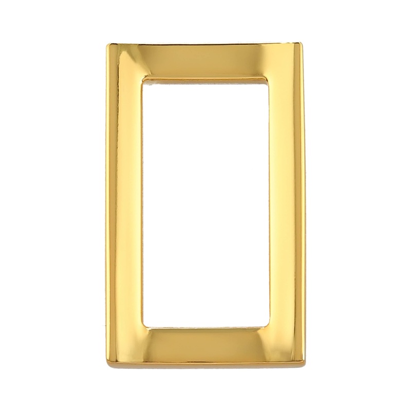 3/4″ Shiny Gold, Rectangular Concave Ring, Zinc Alloy-PK5, #P-2556-GOLD