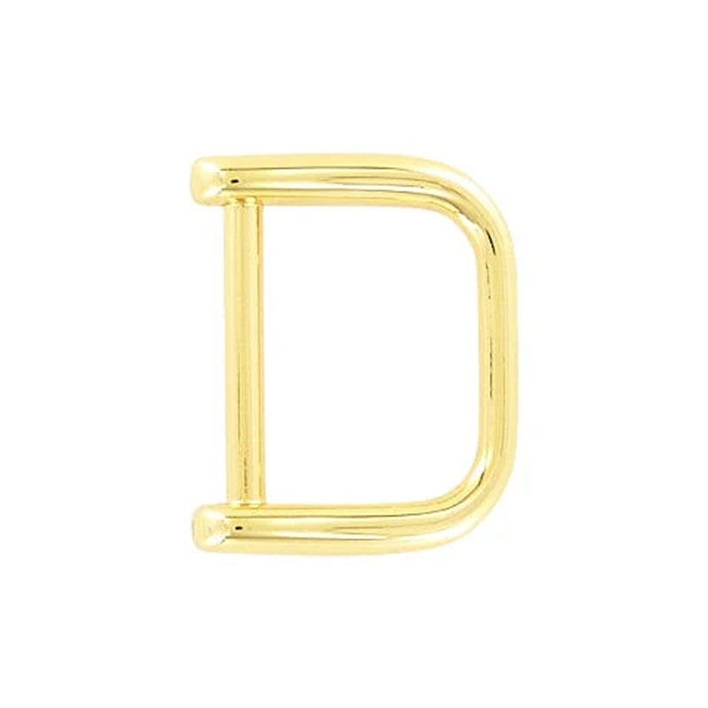 3/4″ Shiny Gold, Solid D Ring, Zinc Alloy-PK5, #P-2638-GOLD