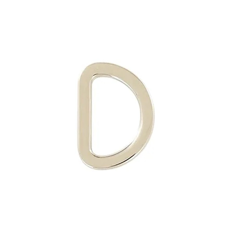3/4″ Shiny Nickel, Flat Cast Solid D Ring, Zinc Alloy-PK5, #P-2562-NIC