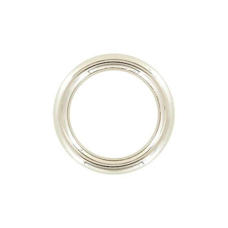 3/4″ Shiny Nickel, Solid Round Ring, Zinc Alloy, #P-3157-NIC