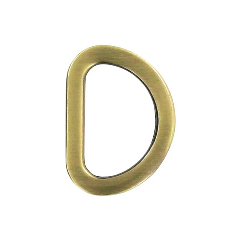 5/8″ Antique Brass, Cast Flat D Ring, Zinc Alloy-PK5, #P-2563-ANTB