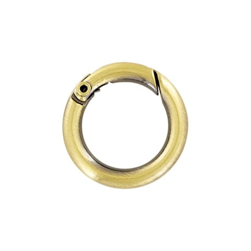 5/8″ Antique Brass, Spring Gate Round Ring, Zinc Alloy-PK5, #P-2578-ANTB