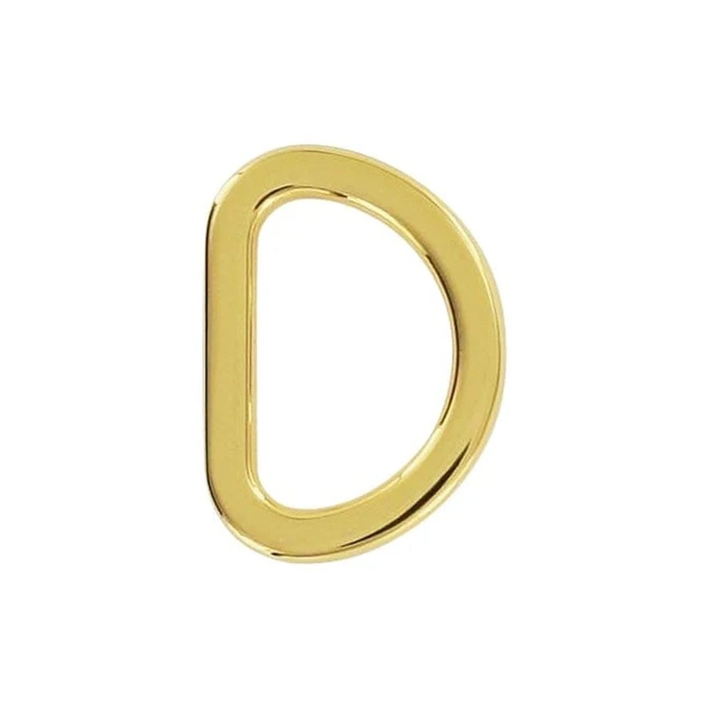 5/8″ Shiny Gold, Cast Flat D Ring, Zinc Alloy-PK5, #P-2563-GOLD
