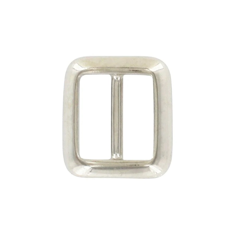 5/8″ Shiny Nickel, Cast Concave Tri Glide Buckle, Zinc Alloy, #P-2835