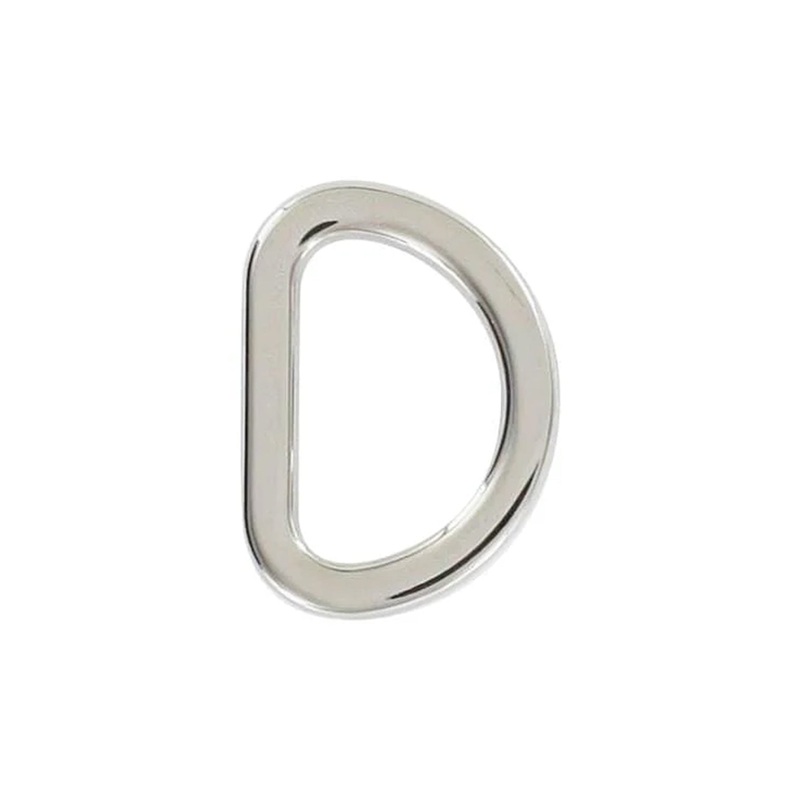 5/8″ Shiny Nickel, Cast Flat D Ring, Zinc Alloy-PK5, #P-2563-NIC