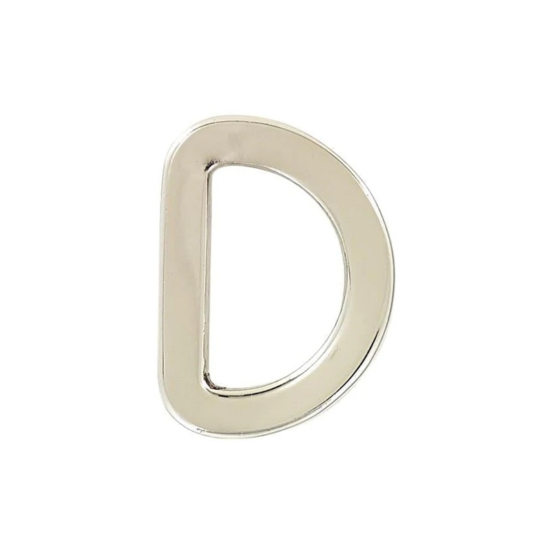 1/2″ Shiny Nickel, Cast D Ring, Zinc Alloy-PK5, #P-2564-NIC