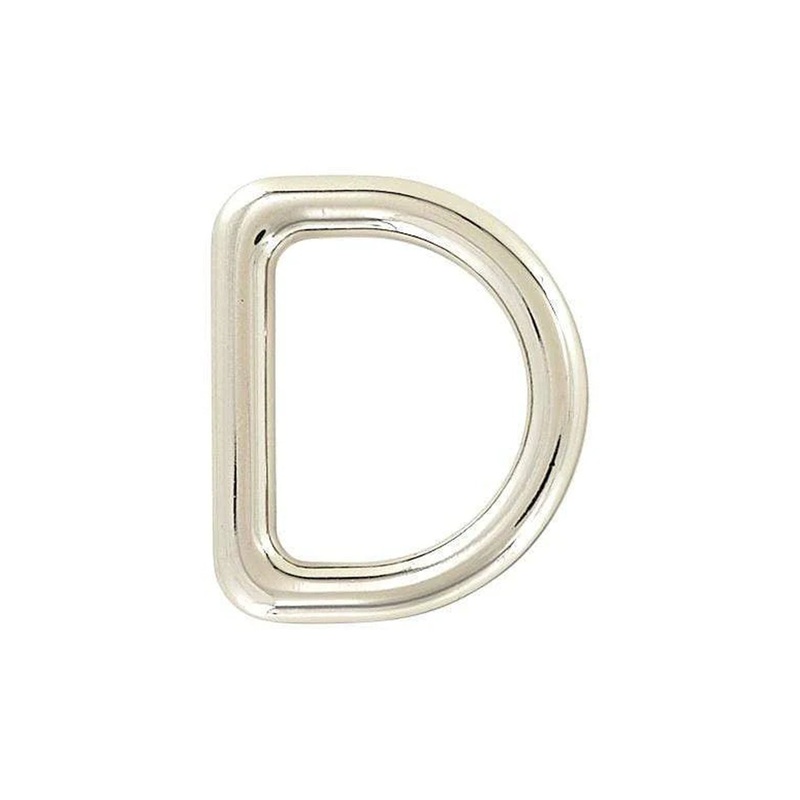 1″ Shiny Nickel, Cast D-Ring, Zinc Alloy, #D-402-NIC