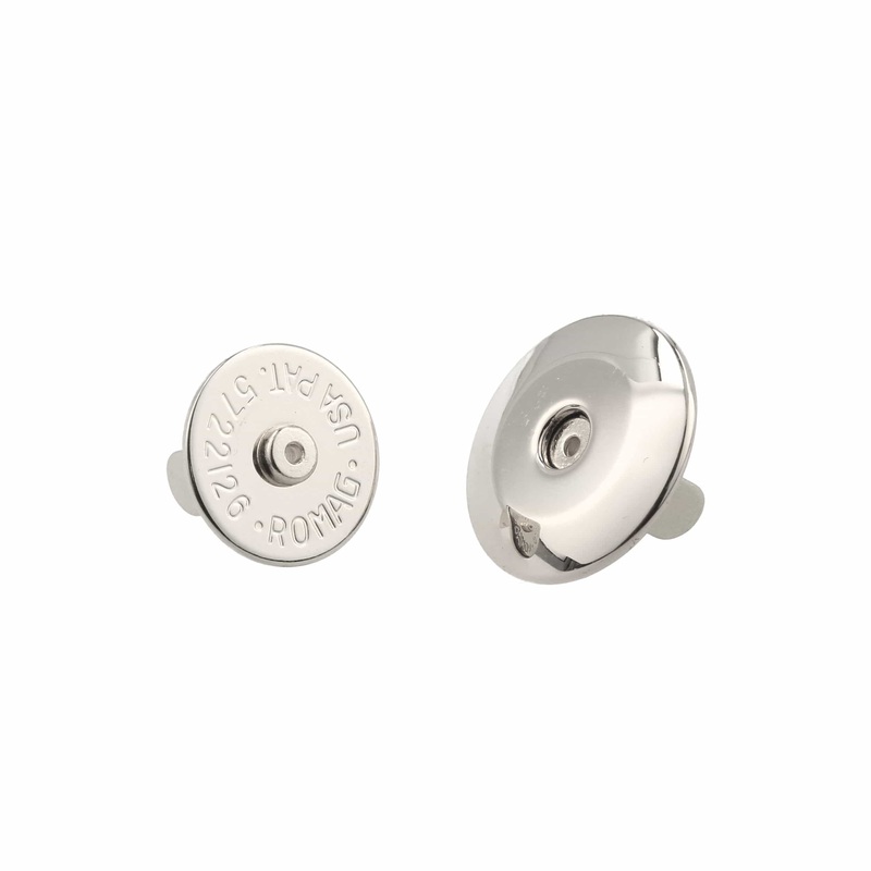 19mm Nickel, Beveled Low Profile Magnetic Snap, Steel, #P-2407-NP
