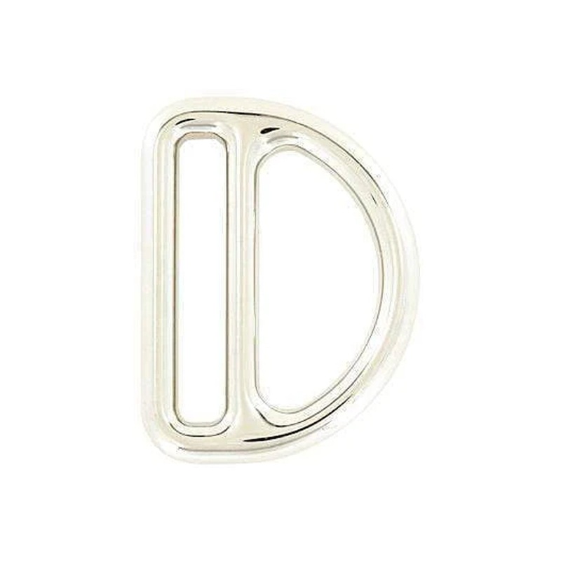 1 1/2″ Nickel, Cast Double Loop D-Ring, Zinc Alloy, #C-1893-NIC