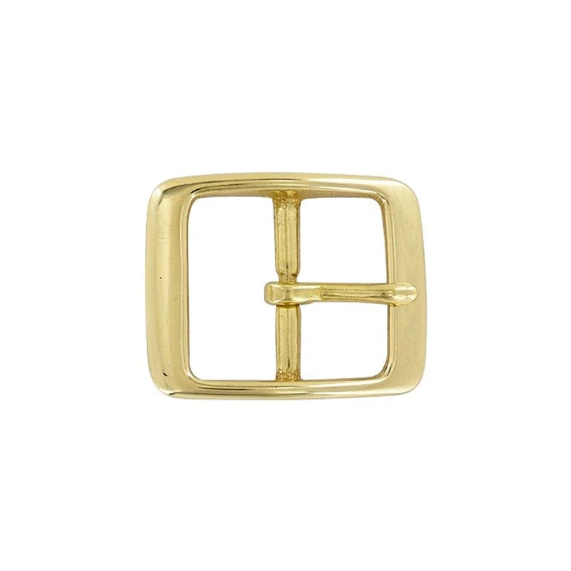 1 1/4″ Brass, Center Bar Buckle, Solid Brass, #C-1343-SB