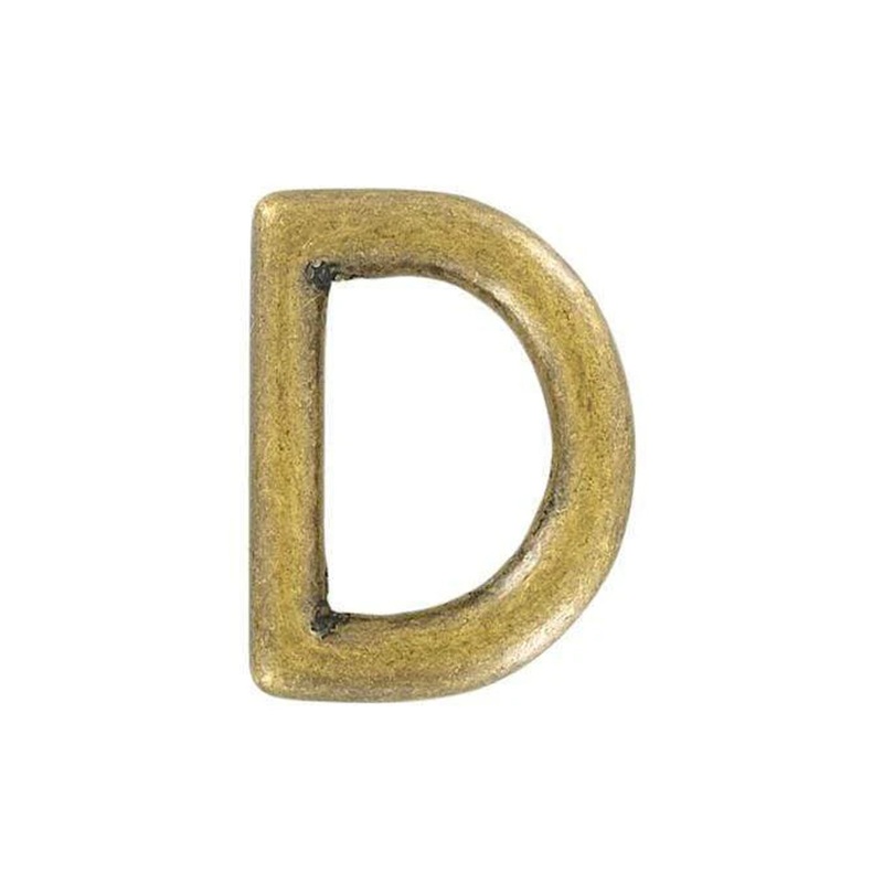 1/2″ Antique Brass, Cast D Ring, Solid Brass, #P-1935-ANTB