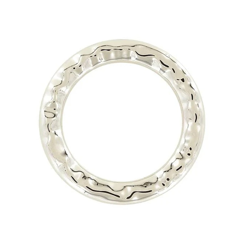 1 3/8″ Shiny Nickel, Solid Textured Round Ring, Zinc Alloy, #P-2654-NIC