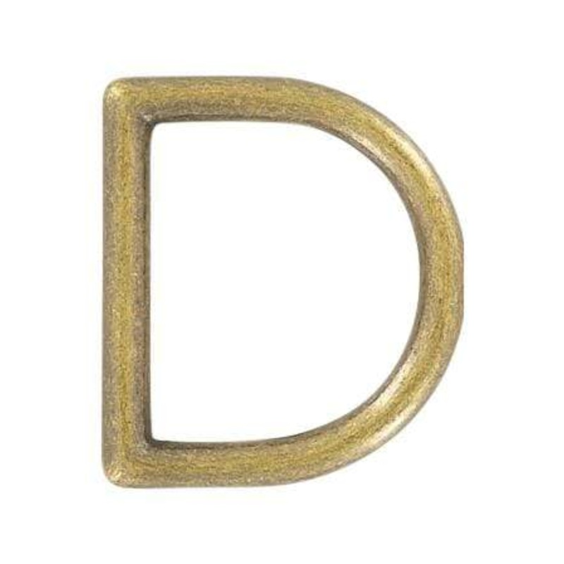 1″ Anitque Brass, Cast D Ring, Zinc Alloy, #P-2075-ANTB