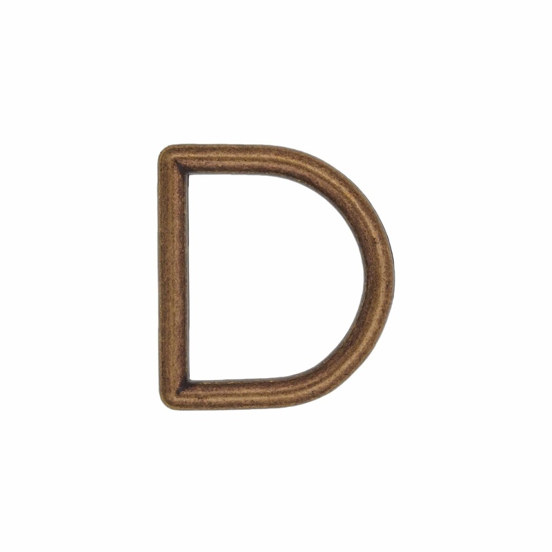 1″ Antique Brass, Cast D-Ring. Zinc Alloy, #D-305-ANTB