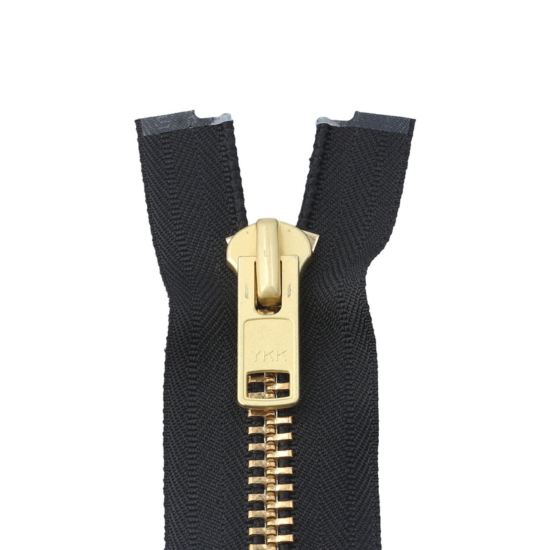 #10 Metal, Black, 20″ YKK Separating Jacket Zipper with Brass Teeth, #9JK-20-BLK-B