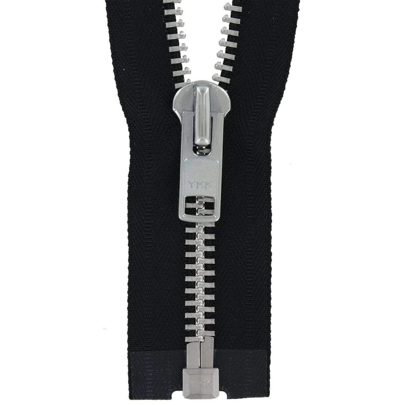 #10 Metal, Black, 30″ YKK Separating Jacket Zipper with Aluminum Teeth, #9JK-30-BLK-N