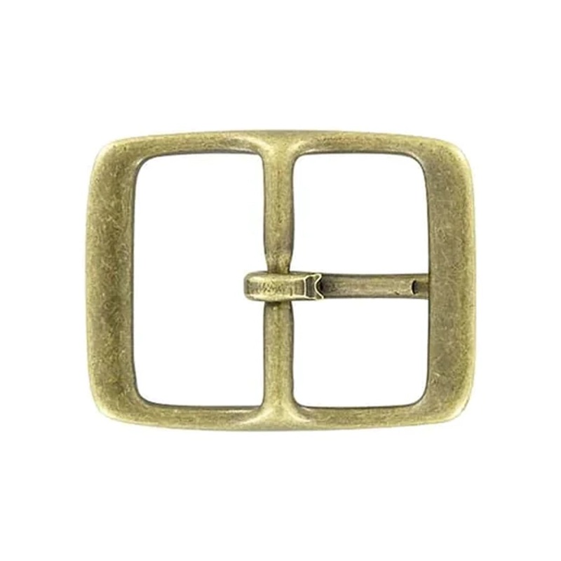 1 1/2″ Antique Brass, Center Bar Buckle, Solid Brass, #C-1345-ANTB