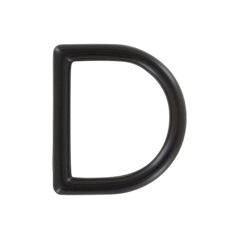 1″ Black, Cast D Ring, Zinc Alloy, #P-2075-BLK