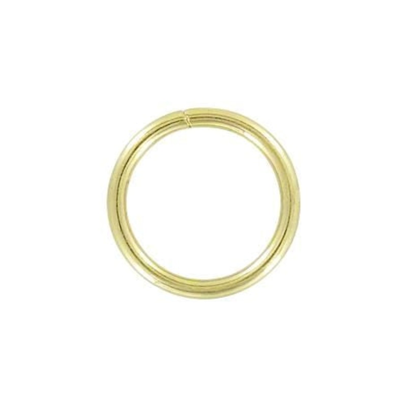 1″ Shiny Brass Plated, Split Round Ring, Steel, #A-6-BP