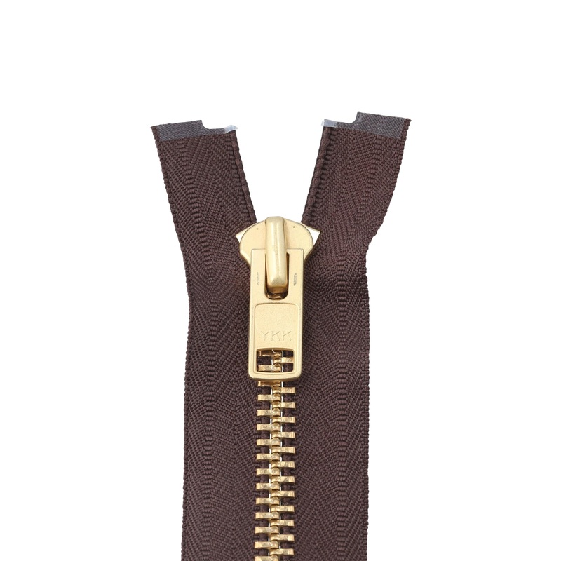 #10 Metal, Brown, 20″ YKK Separating Jacket Zipper with Brass Teeth, #9JK-20-BRO-B