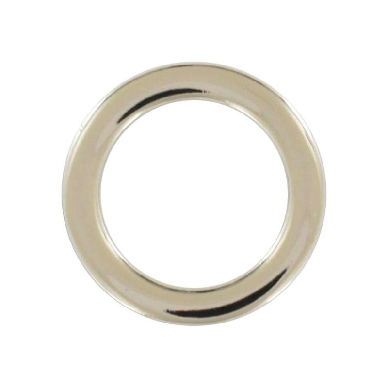 3/4″ Shiny Nickel, Cast Flat Round Ring, Zinc Alloy, #P-2553-NIC