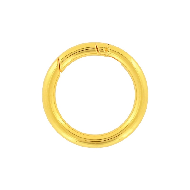 1 1/2″ Shiny Gold, Spring Gate Round Ring, Zinc Alloy, #P-2526-GOLD