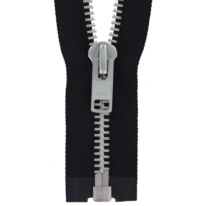 #10 Metal, Black, 24″ YKK Separating Jacket Zipper with Aluminum Teeth, #9JK-24-BLK-N