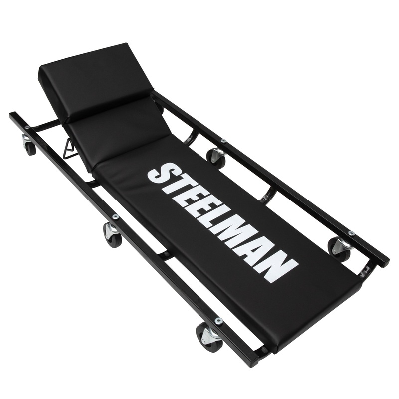 Heavy-Duty Low Profile 16.75-Inch Wide x 40-Inch Long Rolling Creeper with Adjustable Headrest
