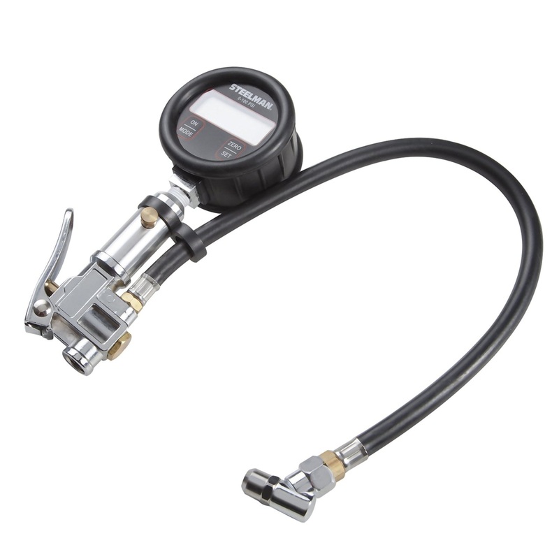 High Accuracy Digital Gauge Tire Inflator with Temperature Compensation and 15-Inch Hose Whip, 0-100 PSI