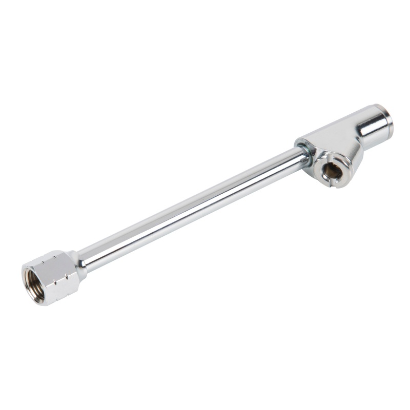 Straight-On and 30-Degree Reverse Angle Open Style 7-Inch Long 1/4-Inch FPT Chrome Air Chuck