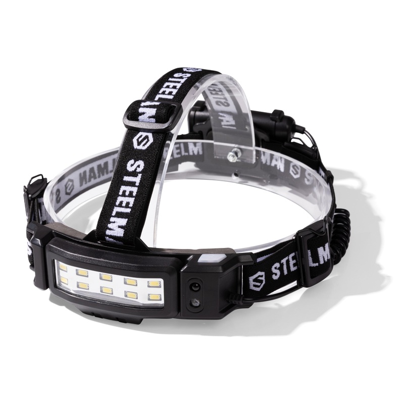 Slim Profile LED 250-Lumen Motion Activated Headlamp with Rear Red Blinker, 3xAA battery powered