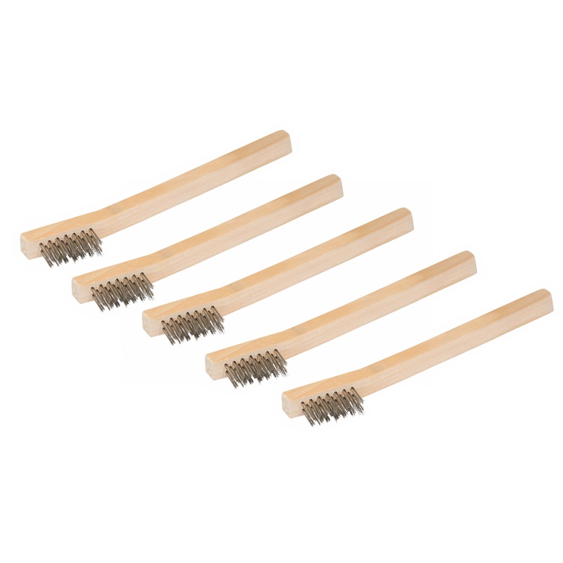 Stainless Steel 800 Bristle Count Wire Brush with Wood Handle, 5-Pack