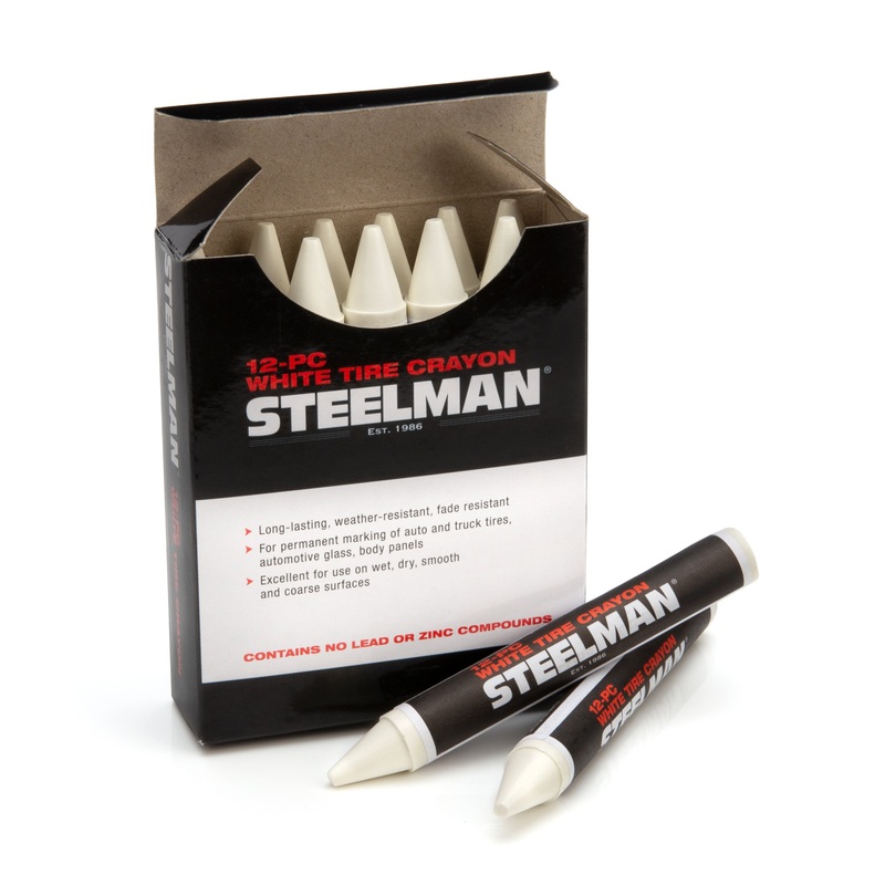 White Tire Marking Crayons, Box of 12