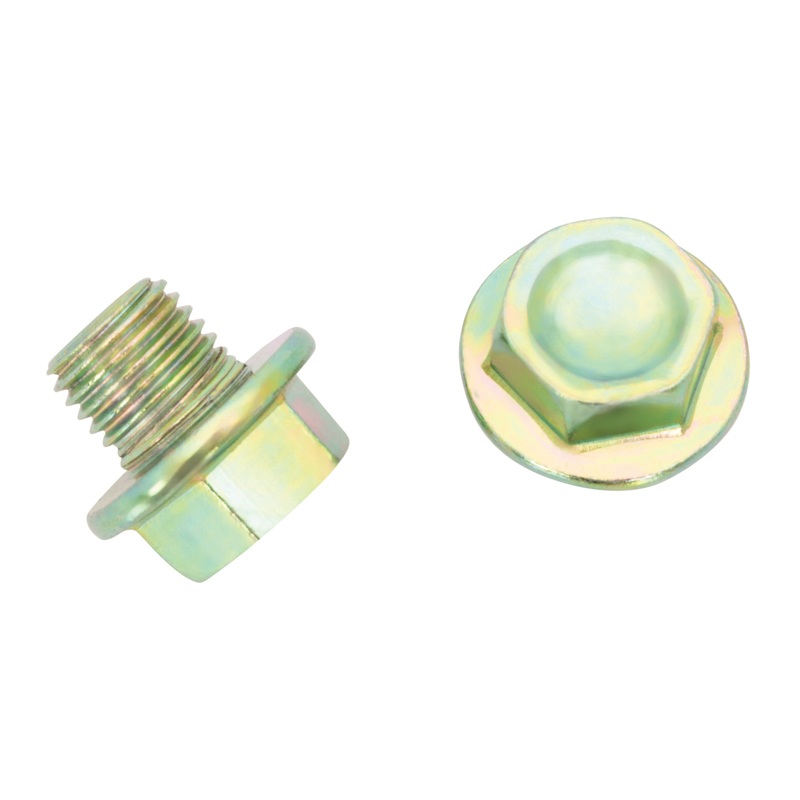Oil Pan Drain Plug, M14 x 1.50 Thread, Zinc with Short Body, 5-Pack