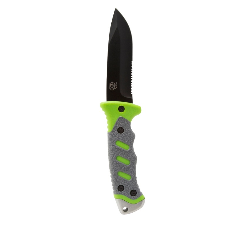 Outdoor Survival Knife with Fixed 4.5-Inch Partially Serrated 420 Stainless Blade and Sheath, Survival Tools