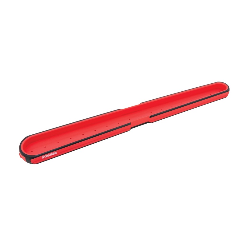 Large 18-Inch Long Magnetic Steel Socket Storage and Parts Accessory Tray