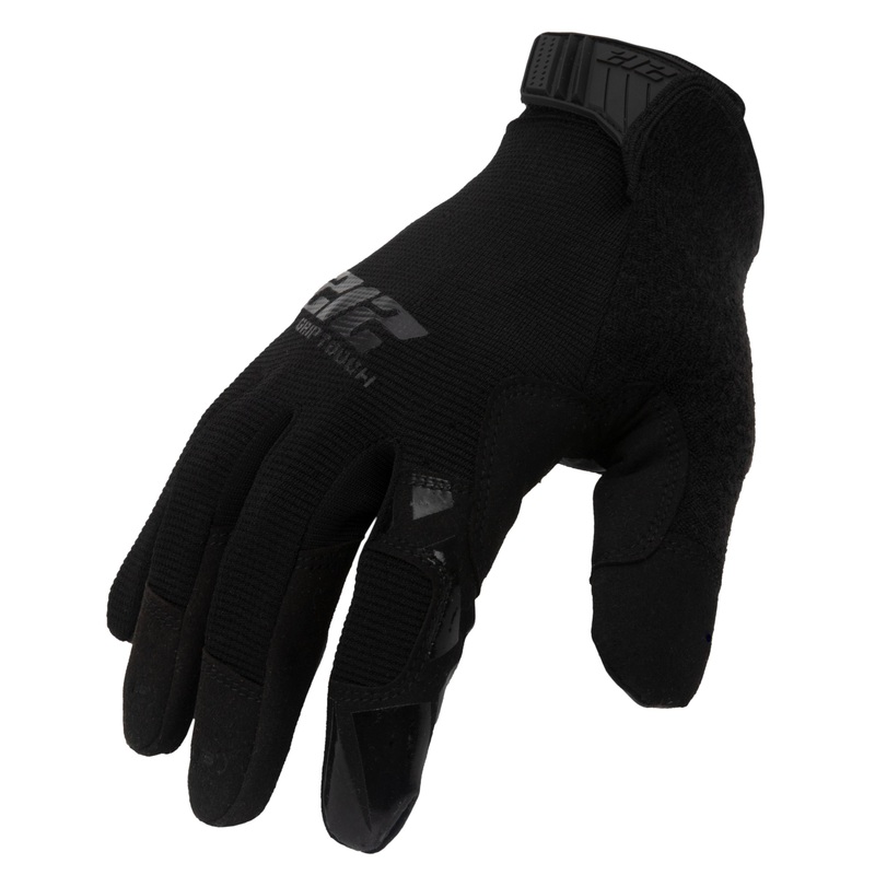 GSA Compliant Silicone Grip Touch-Screen Compatible Mechanic Gloves in Black SM