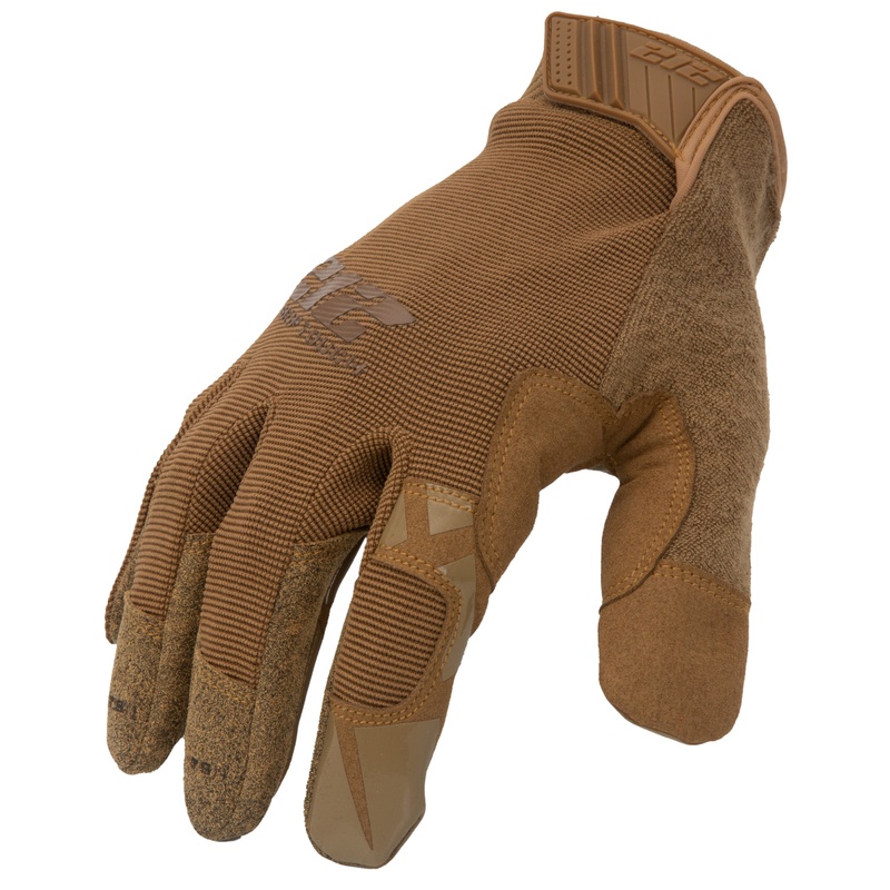 GSA Compliant Silicone Grip Touch-Screen Compatible Mechanic Gloves in Coyote SM