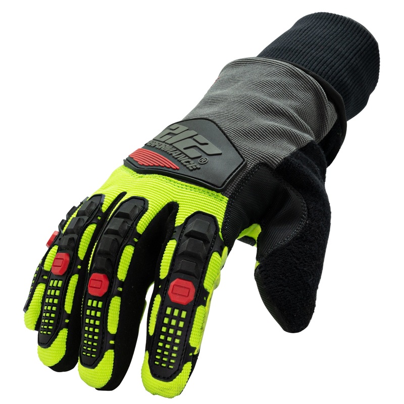 Waterproof Fleece Lined Impact and ANSI A3 Cut Resistant Tundra Winter Work Gloves in Black SM
