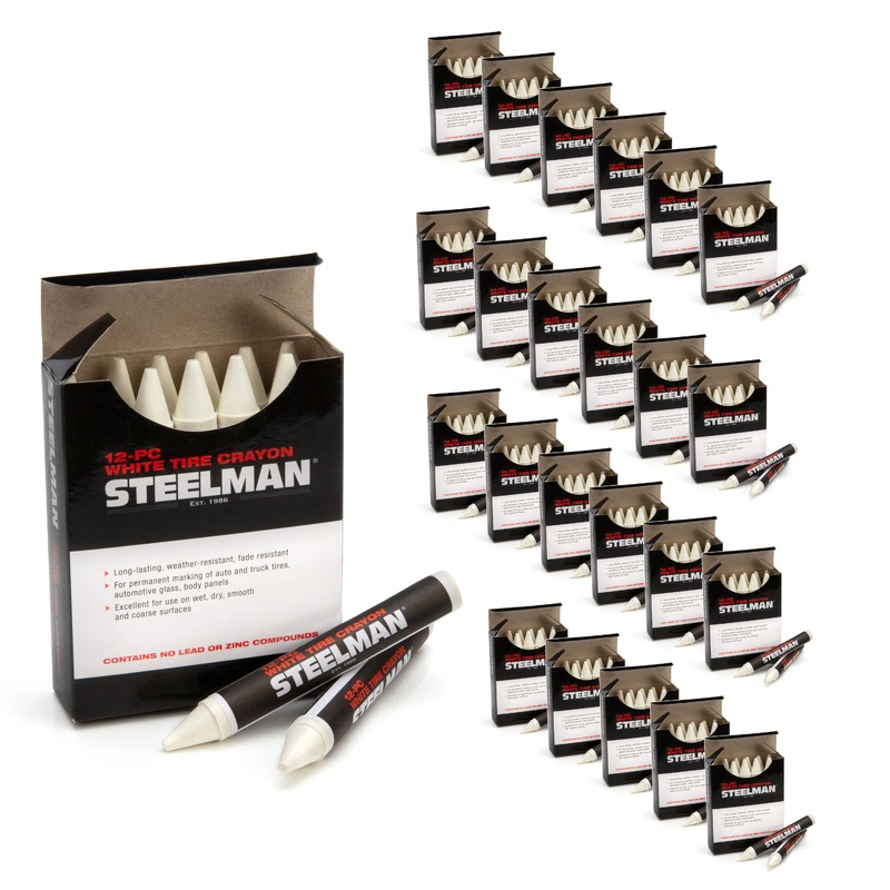 White Tire Marking Crayons, Box of 12 (24-Pack)