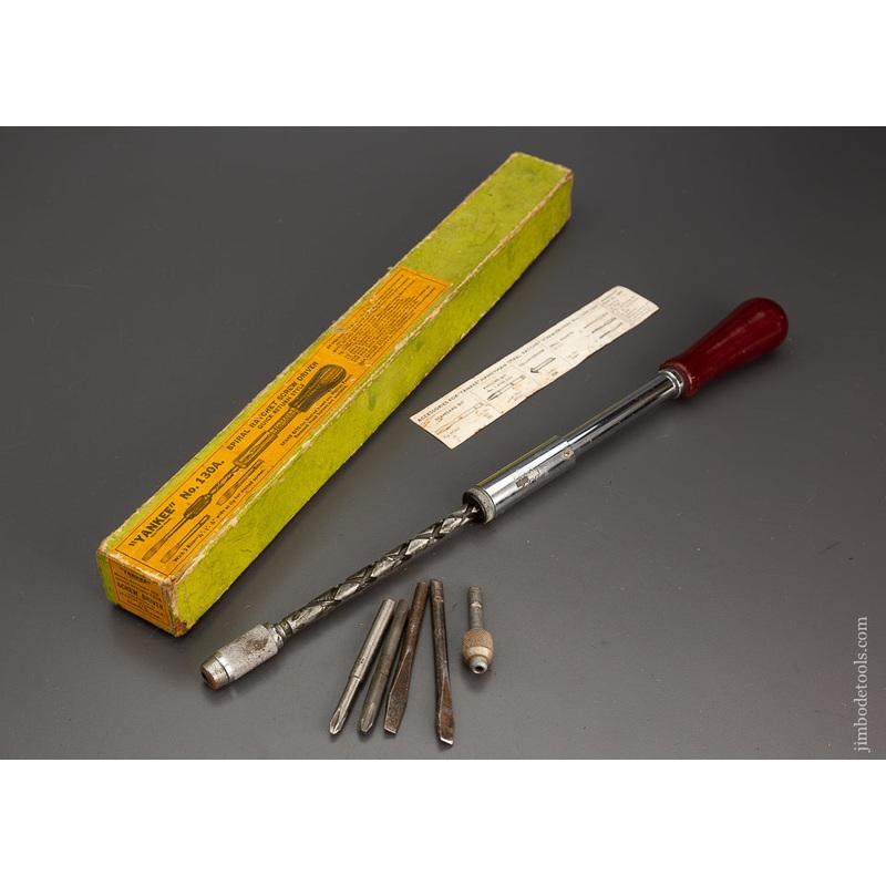 YANKEE No. 130A Screwdriver Near Mint in Box with Bits & Drill Bit Adaptor – 102430